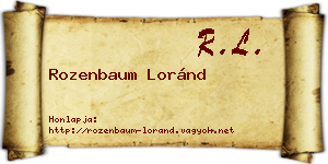 Rozenbaum Loránd névjegykártya