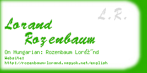 lorand rozenbaum business card